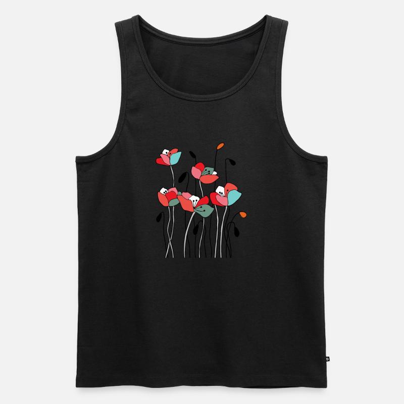 Blumen - Männer Premium Bio Tank Top - Schwarz