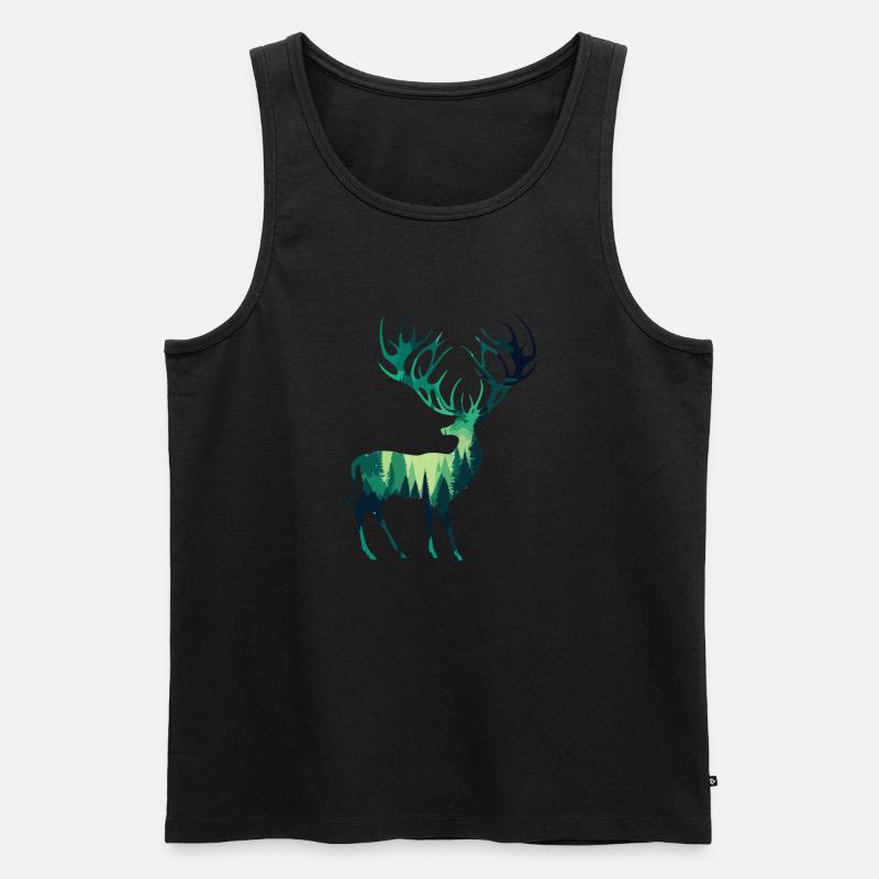 Waldhirsch - Männer Premium Bio Tank Top - Schwarz