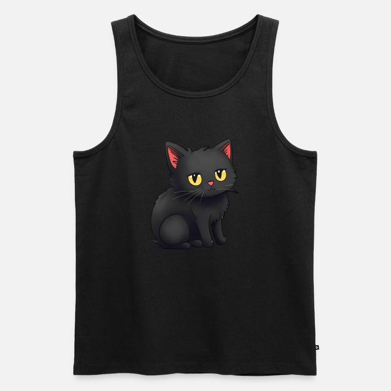 schwarze-Katzen-Aufkleber-Stcker - Männer Premium Bio Tank Top - Schwarz