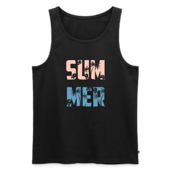 Summer | Summer Season - Men's Premium Organic Tank Top - black - Front - AI Model Male 178 light (178cm)