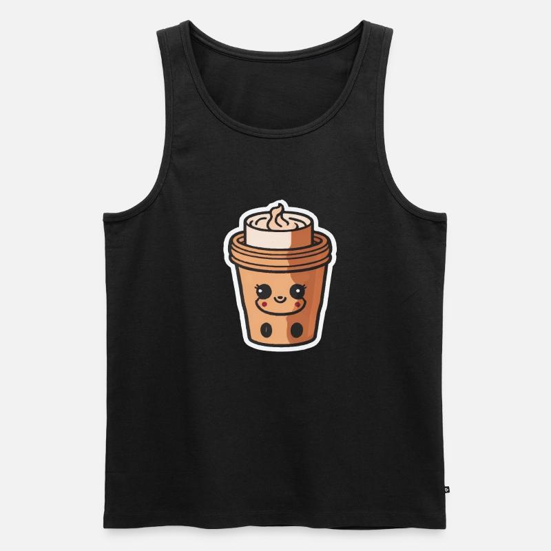 Kaffee - Männer Premium Bio Tank Top - Schwarz