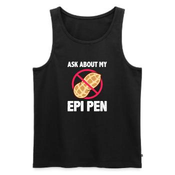 Posez-moi des questions sur mon Epi Pen - Débardeur bio Premium Homme - noir - Devant - AI Model Male 178 light (178cm)