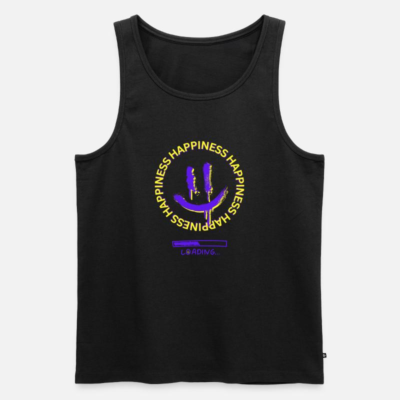 Happiness Loading - Männer Premium Bio Tank Top - Schwarz