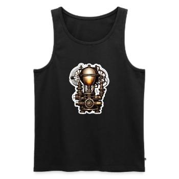 Bulb / Bulb / Brightness / Light - Men's Premium Organic Tank Top - black - Front - AI Model Male 178 light (178cm)