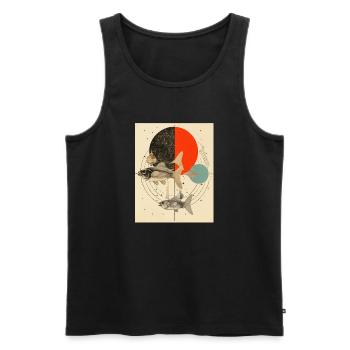 Pisces collage art astrology - Men's Premium Organic Tank Top - black - Front - AI Model Male 178 light (178cm)