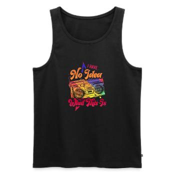 Music, Retro, Heavy Metal, Hard Rock, Punk, Vinyl, Pop - Men's Premium Organic Tank Top - black - Front - AI Model Male 178 light (178cm)