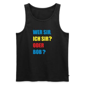 wer sir - Männer Premium Bio Tank Top - Schwarz - Vorne - AI Model Male 178 light (178cm)