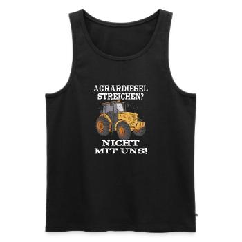 AGRARDIESEL STREICHEN NICHT MIT UNS Landwirt Bauer - Männer Premium Bio Tank Top - Schwarz - Vorne - AI Model Male 178 light (178cm)