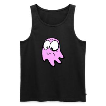 Heuli in pink - Men's Premium Organic Tank Top - black - Front - Michal (187cm)