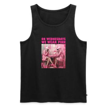 Mittwochs tragen wir Pink - Männer Premium Bio Tank Top - Schwarz - Vorne - AI Model Male 178 light (178cm)