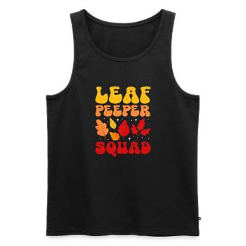 Leaf Peeper Squad Fall Season Leaf Collecting - Men's Premium Organic Tank Top - black - Front - AI Model Male 178 light (178cm)