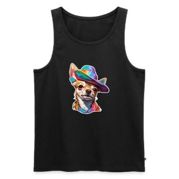 Chihuahua / small dog / animal / tiny / breed - Men's Premium Organic Tank Top - black - Front - Michal (187cm)