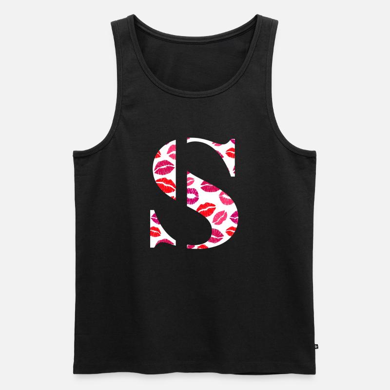 Briefe s Küsse - Männer Premium Bio Tank Top - Schwarz