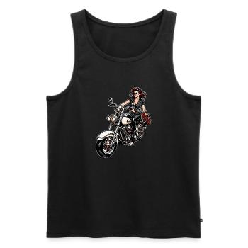 Logo moto / Moto / Deux-roues / Véhicule / Moteurs - Débardeur bio Premium Homme - noir - Devant - Michal (187cm)