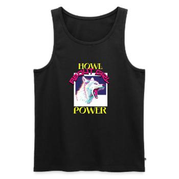 Alpha Femme She-Wolf Leader Pack Queen Girl Power - Débardeur bio Premium Homme - noir - Devant - AI Model Male 178 light (178cm)