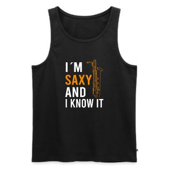 Saxophone Saxophonist Vintage Sprüche - Männer Premium Bio Tank Top - Schwarz - Vorne - Michal (187cm)