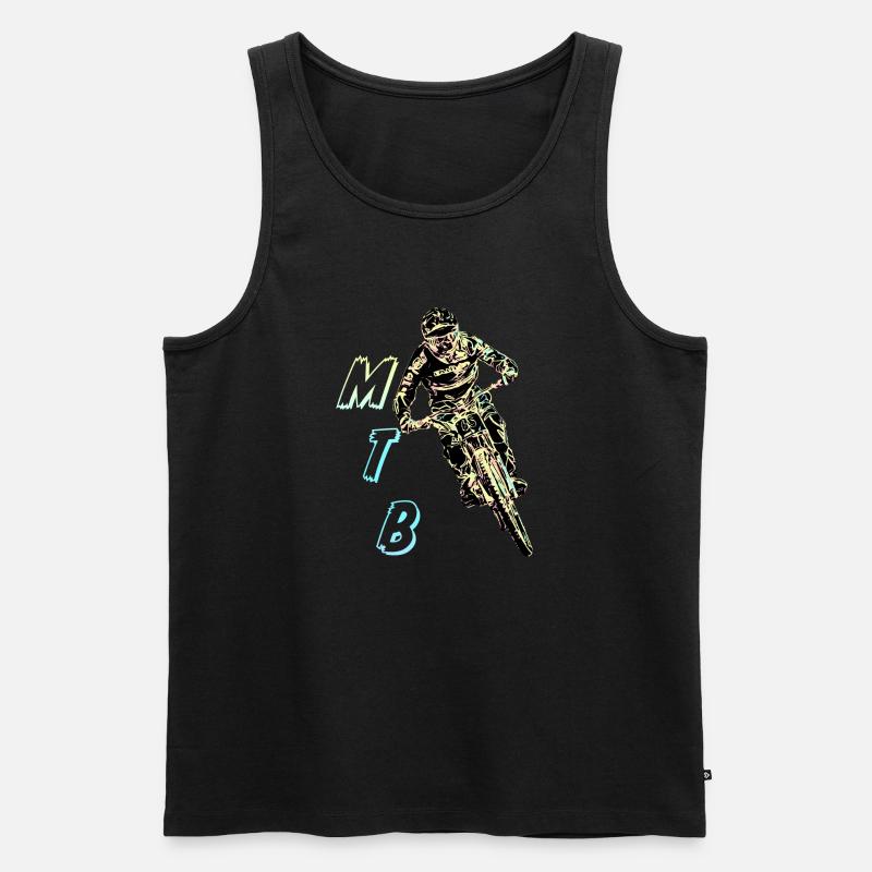 MTB-Abfahrt - Männer Premium Bio Tank Top - Schwarz