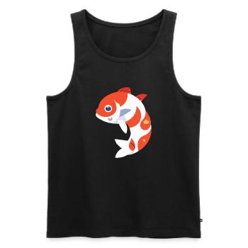 Koi fish white and red - Men's Premium Organic Tank Top - black - Front - AI Model Male 178 light (178cm)
