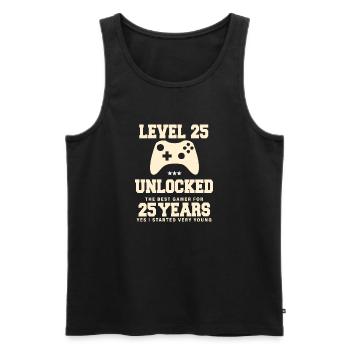 Level 25 Vintage Retro Vintage Birthday - Men's Premium Organic Tank Top - black - Front - Michal (187cm)