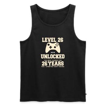 Level 26 Vintage Retro Vintage Birthday - Men's Premium Organic Tank Top - black - Front - Michal (187cm)