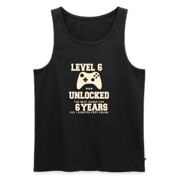 Level 6 Vintage Retro Vintage Anniversary - Men's Premium Organic Tank Top - black - Front - Michal (187cm)