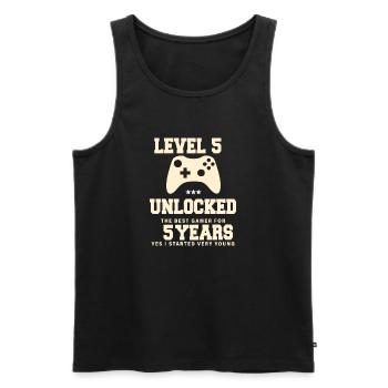 Level 5 Vintage Retro Vintage Geburtstag - Männer Premium Bio Tank Top - Schwarz - Vorne - Michal (187cm)