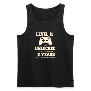 Level 11 Vintage Retro Vintage Anniversary - Men's Premium Organic Tank Top - black - Front - Michal (187cm)