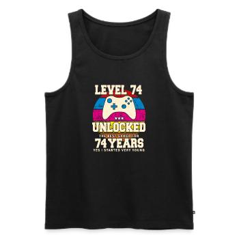 Original 1950 74 Jahre alt Level 74 Freischalten - Männer Premium Bio Tank Top - Schwarz - Vorne - Michal (187cm)