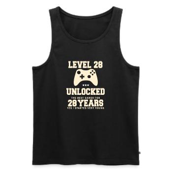Level 28 Vintage Retro Vintage Birthday - Men's Premium Organic Tank Top - black - Front - Michal (187cm)