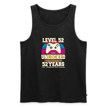 Original 1972 52 Years Level 52 Unlock - Men's Premium Organic Tank Top - black - Front - Michal (187cm)