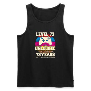 Original 1951 73 Years Old Level 73 Unlock - Men's Premium Organic Tank Top - black - Front - Michal (187cm)