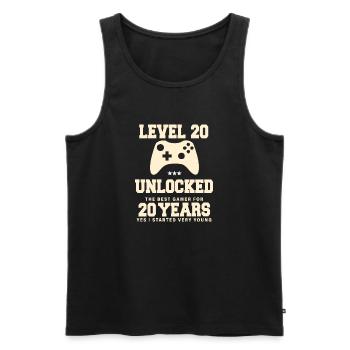Level 20 Vintage Retro Vintage Geburtstag - Männer Premium Bio Tank Top - Schwarz - Vorne - Michal (187cm)