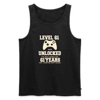 Level 61 Vintage Retro Vintage Birthday - Men's Premium Organic Tank Top - black - Front - Michal (187cm)
