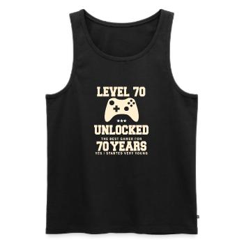 Level 70 Vintage Retro Vintage Birthday - Men's Premium Organic Tank Top - black - Front - Michal (187cm)