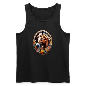 My friend - Men's Premium Organic Tank Top - black - Front - Michal (187cm)