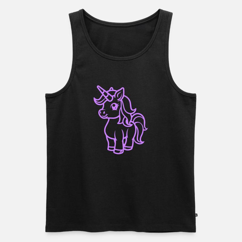 einhorn - Männer Premium Bio Tank Top - Schwarz