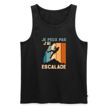 climbing a rock I can't I climbed - Men's Premium Organic Tank Top - black - Front - AI Model Male 178 light (178cm)
