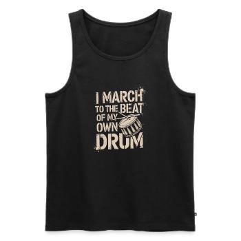 Dein eigener musikalischer Takt - Männer Premium Bio Tank Top - Schwarz - Vorne - AI Model Male 178 light (178cm)