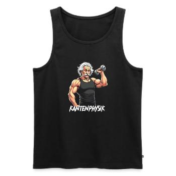 Fitness T-Shirt - Bodybuilding & Training - Männer Premium Bio Tank Top - Schwarz - Vorne - Michal (187cm)