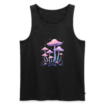 Magische Pilze Design - Mystischer Wald - Männer Premium Bio Tank Top - Schwarz - Vorne - AI Model Male 178 light (178cm)