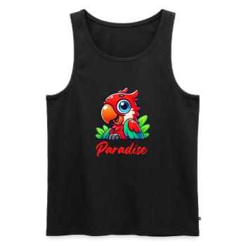 Le paradis des perroquets - Débardeur bio Premium Homme - noir - Devant - Michal (187cm)