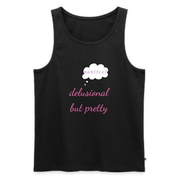 Wahnhaft, aber hübsch – Y2K Soft Girl Selbstvertrauen T - Männer Premium Bio Tank Top - Schwarz - Vorne - AI Model Male 178 light (178cm)