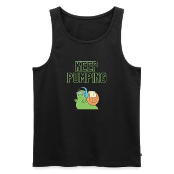 "Keep Pumping" - Schnecken-Design - Männer Premium Bio Tank Top - Schwarz - Vorne - Michal (187cm)