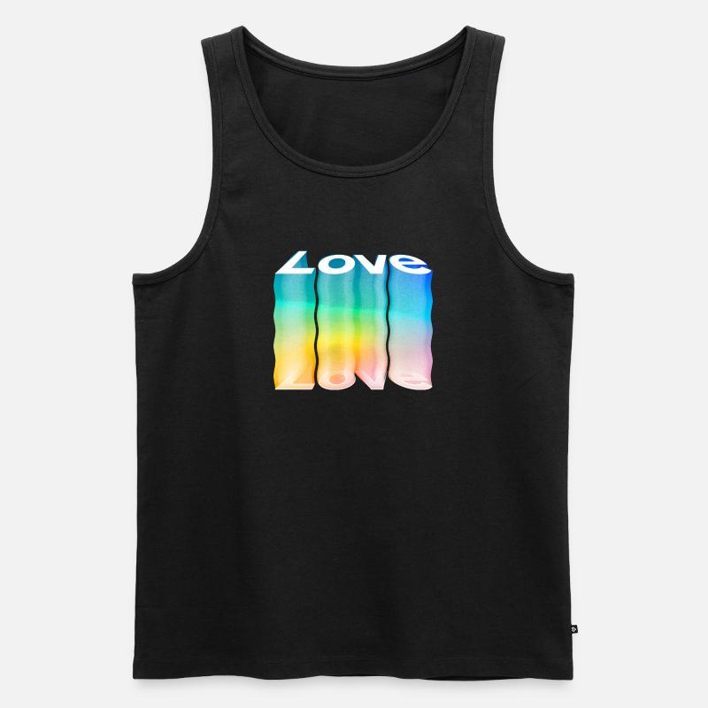 Love - Männer Premium Bio Tank Top - Schwarz