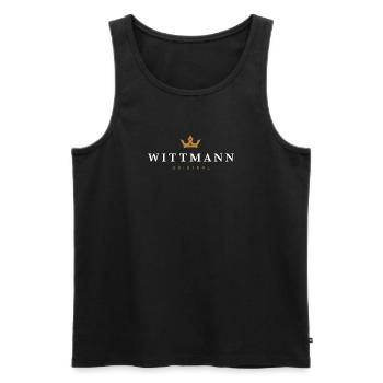 Wittmann Original Familienlogo - Männer Premium Bio Tank Top - Schwarz - Vorne - Michal (187cm)