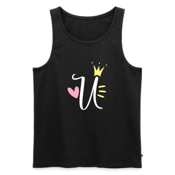 Buchstabe U Anfangsbuchstabe Krone - Männer Premium Bio Tank Top - Schwarz - Vorne - AI Model Male 178 light (178cm)