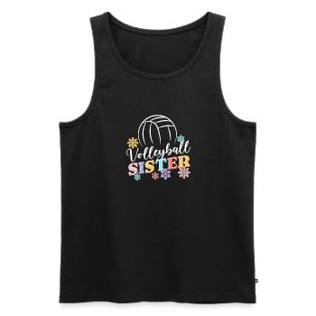 Girl beach volleyball sister, - Men's Premium Organic Tank Top - black - Front - Michal (187cm)