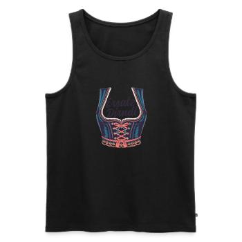 Tente à bière Dirndl de remplacement - Débardeur bio Premium Homme - noir - Devant - AI Model Male 178 light (178cm)