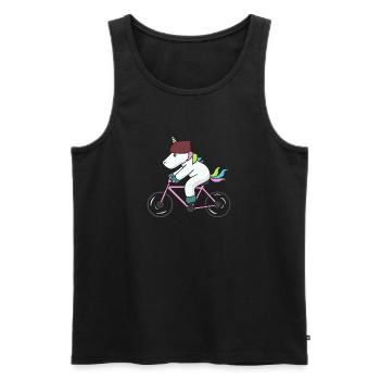 Einhorn Fahrrad Geschenk Radsport Biker fahren. - Männer Premium Bio Tank Top - Schwarz - Vorne - Michal (187cm)