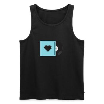 Schallplatte - Männer Premium Bio Tank Top - Schwarz - Vorne - AI Model Male 178 light (178cm)